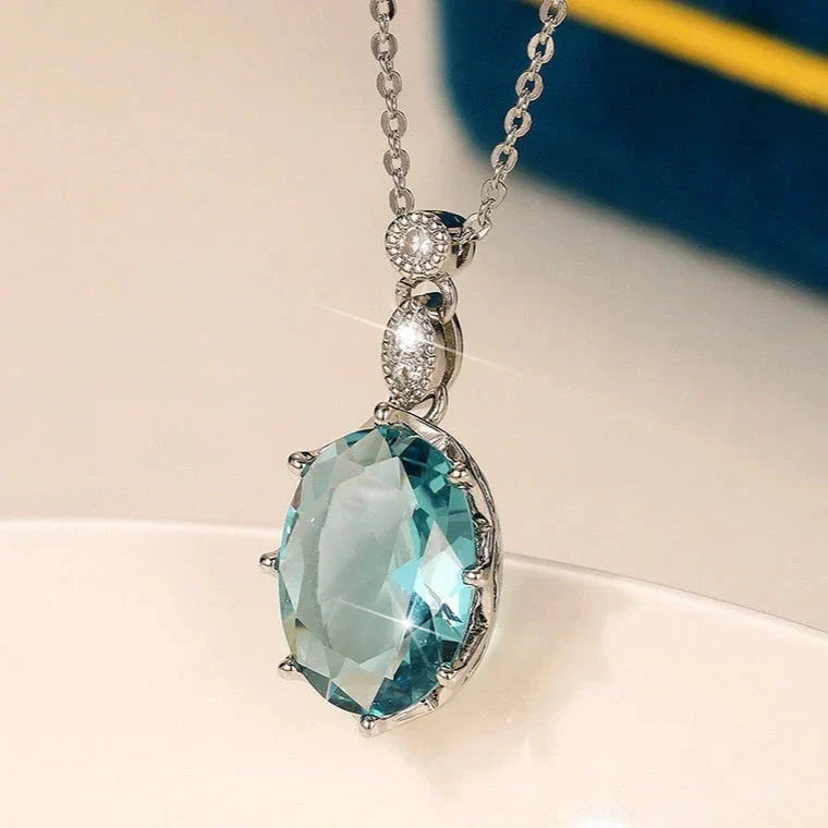 Crystal Oval Pendant.