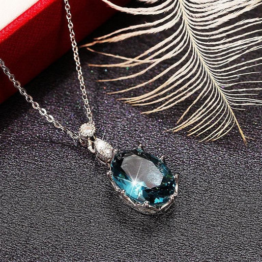 Crystal Oval Pendant.