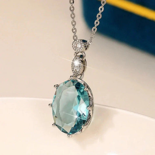Crystal Oval Pendant.