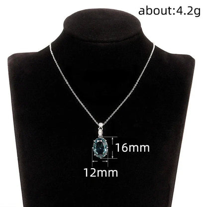 Crystal Oval Pendant.